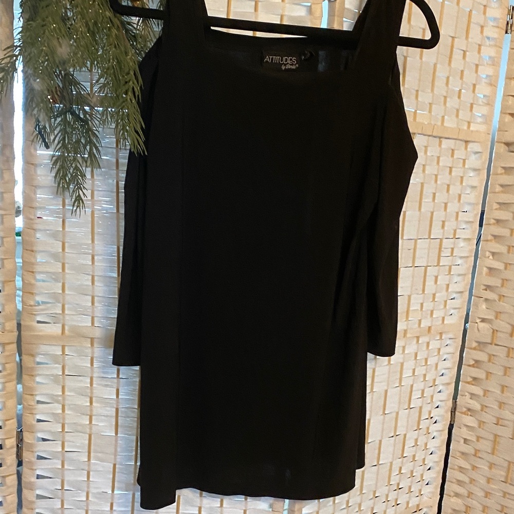 Attitudes by Renee Elegant Black Blouse